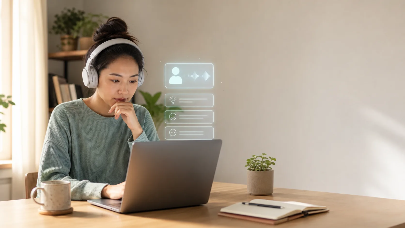 Candidate practicing an MBA interview with AI preparation support