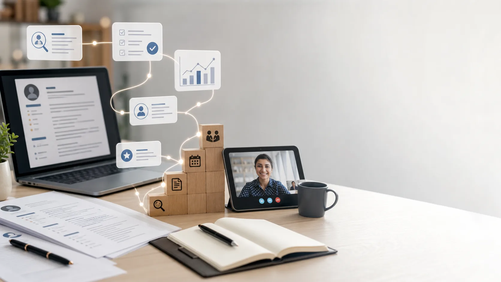 AI interview preparation workflow with live context and notes