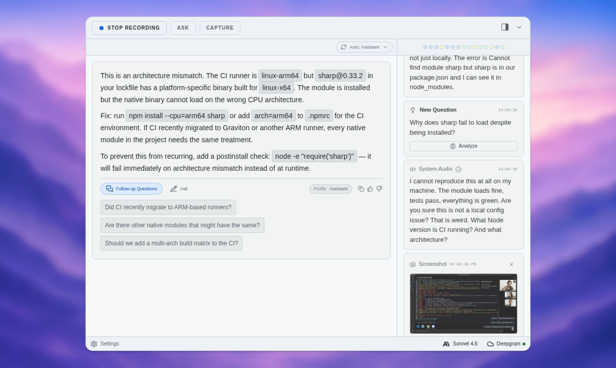 ExtraBrain post-session debugging and review analysis