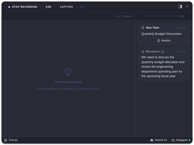 ExtraBrain recording with detected topic