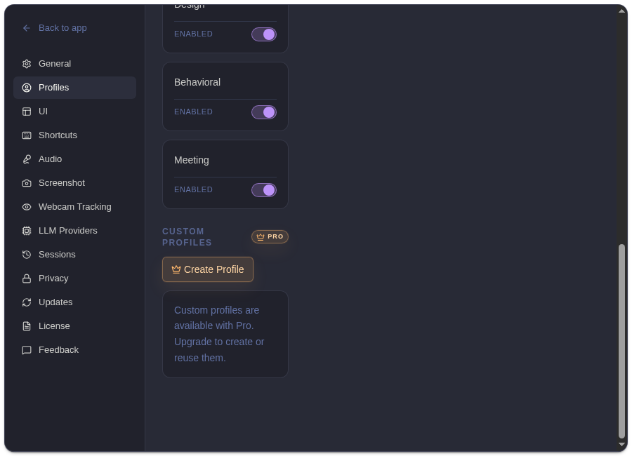 ExtraBrain custom profile controls in Settings