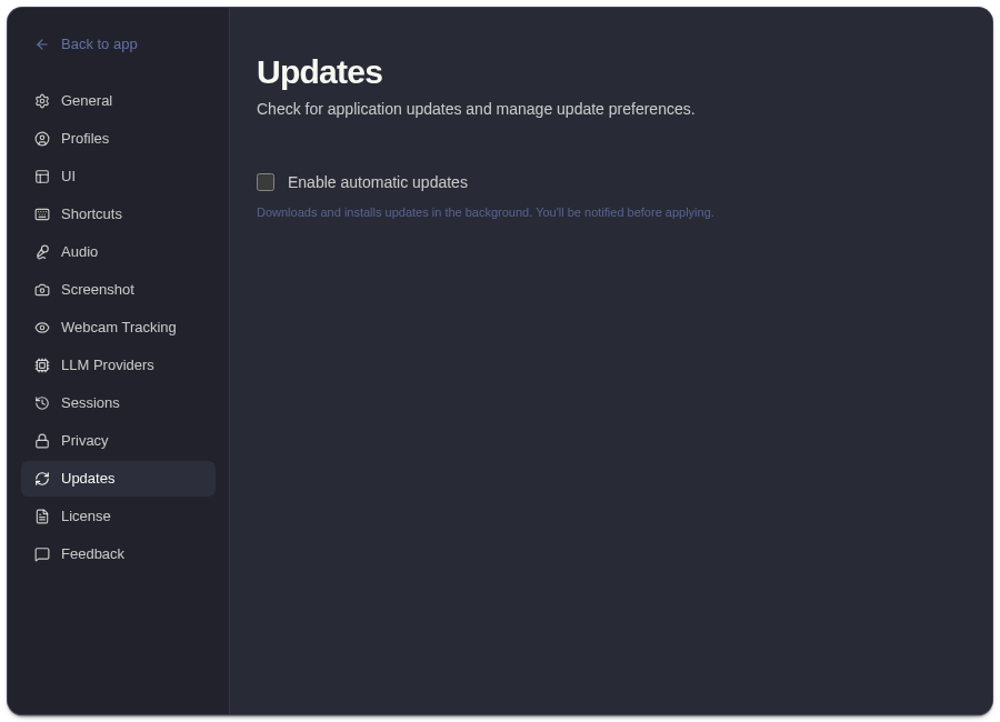 ExtraBrain updates settings with automatic update toggle